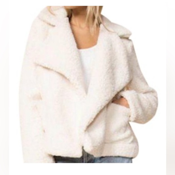 JACK by BB Dakota Cream Sherpa Jacket like new size Small - Picture 4 of 12